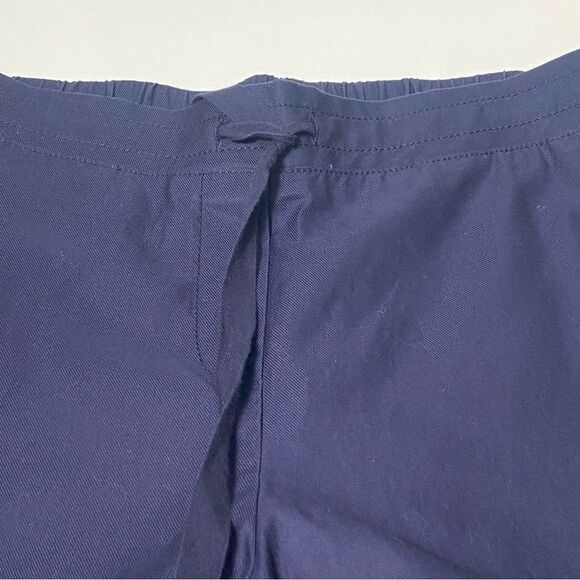 Talbots Navy Blue Cotton/Lyocell Elastic Waist Roll Tab Pants Women's Size 10 - Picture 6 of 14